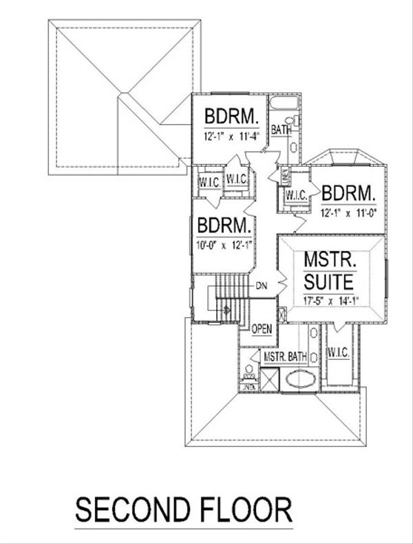 Craftsman Floor Plan - Upper Floor Plan #458-11