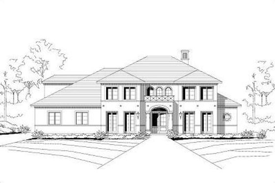 Exterior - Front Elevation for European House Plan #411-788 - 4 bed, 3.5 bath