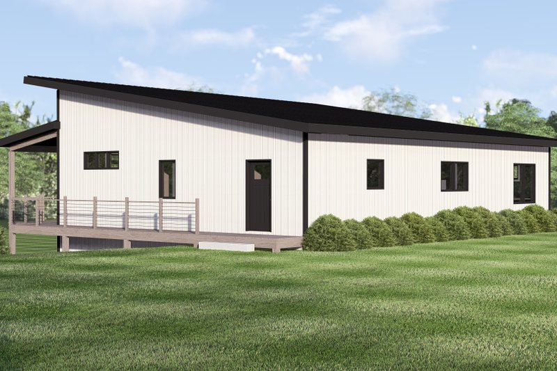 House Blueprint - Exterior - Rear Elevation for Contemporary House Plan #1064-453 - 3 bed, 2 bath
