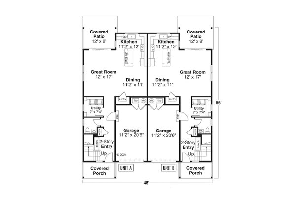 Contemporary Floor Plan - Main Floor Plan #124-1365