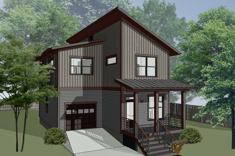 Architectural House Design - Exterior - Other Elevation 3 for Modern House Plan #79-369 - 3 bed, 2.5 bath