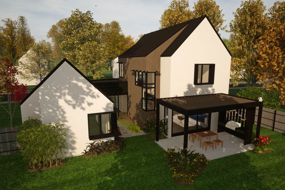 Exterior - Other Elevation 2 for Contemporary House Plan #80-223 - 3 bed, 3 bath