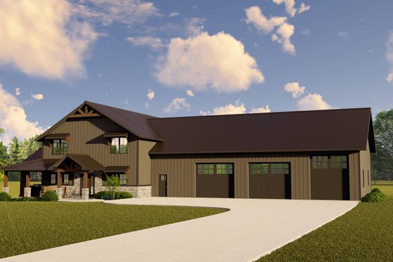 Barndominium Style Plan with Basement