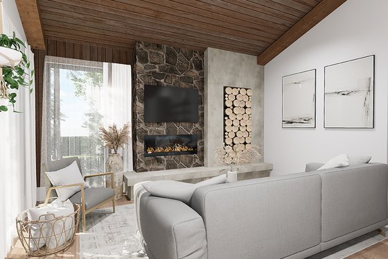 Interior - Family Room 1 for Cabin House Plan #23-2857 - 4 bed, 2.5 bath