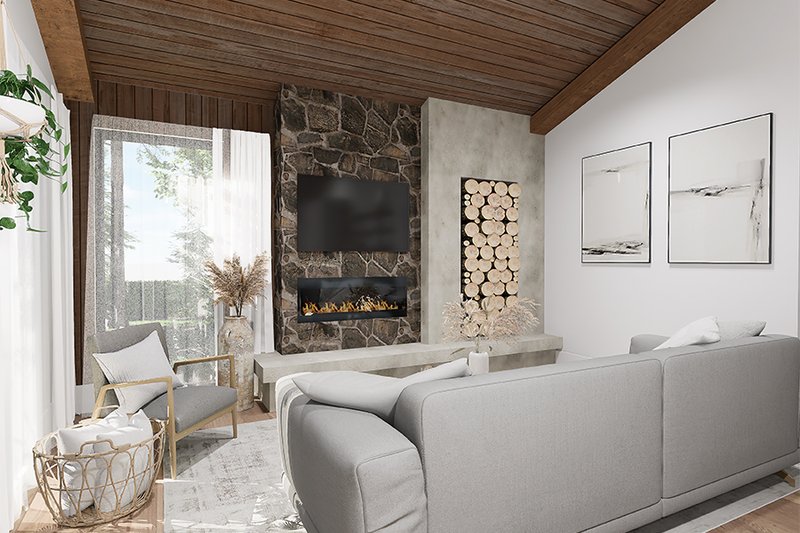 House Blueprint - Interior - Family Room 1 for Cabin House Plan #23-2857 - 4 bed, 2.5 bath