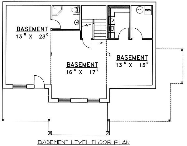 Dream House Plan - Floor Plan - Lower Floor for Bungalow House Plan #117-525 - 3 bed, 3.5 bath