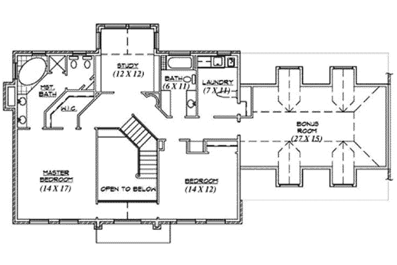 Home Plan - Floor Plan - Upper Floor for European House Plan #5-192 - 2 bed, 2.5 bath