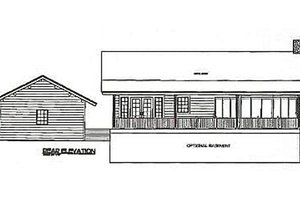 Exterior - Rear Elevation for Log House Plan #115-156 - 3 bed, 2 bath