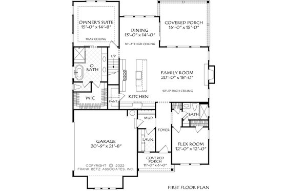 Floor Plan - Main Floor for Farmhouse House Plan #927-1037 - 4 bed, 3 bath