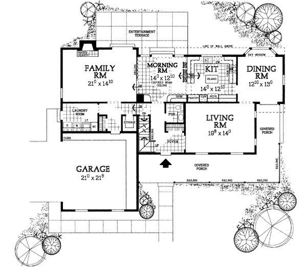 Architectural House Design - Traditional Floor Plan - Main Floor Plan #72-156
