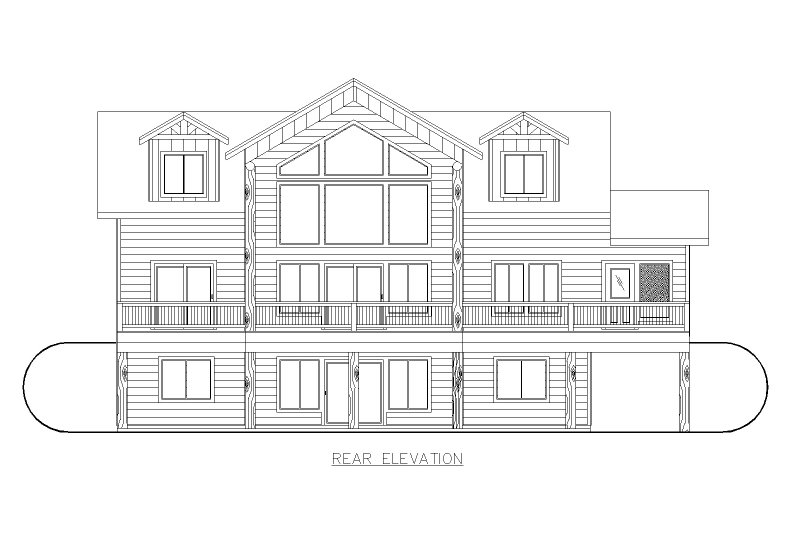 Architectural House Design - Exterior - Rear Elevation for Farmhouse House Plan #117-1024 - 3 bed, 3.5 bath