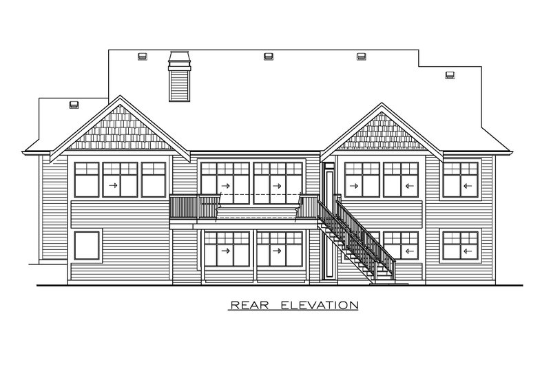 Architectural House Design - Exterior - Rear Elevation for Craftsman House Plan #1100-137 - 3 bed, 2 bath