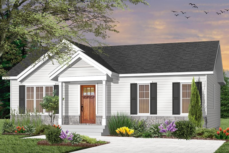 Home Plan - Exterior - Front Elevation 4 for Craftsman House Plan #23-2696 - 3 bed, 1 bath