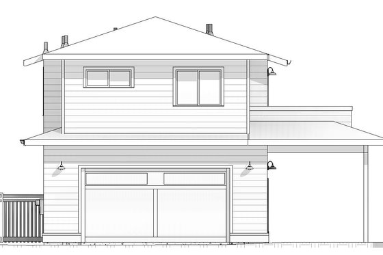 Exterior - Front Elevation for Prairie House Plan #895-129 - 1 bed, 1 bath