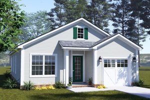 Architectural House Design - Exterior - Front Elevation for Cottage House Plan #513-2459 - 3 bed, 2 bath