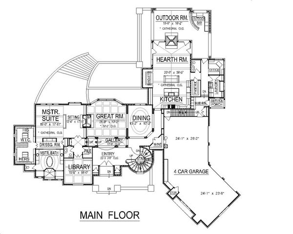 European Floor Plan - Main Floor Plan #458-2