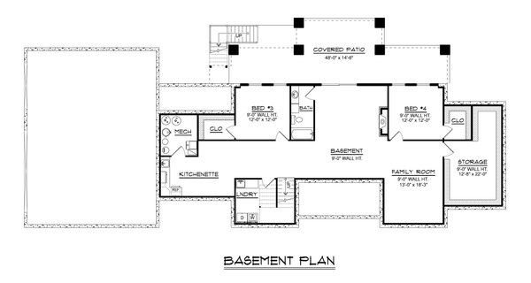 House Blueprint - Modern Floor Plan - Lower Floor Plan #1064-426