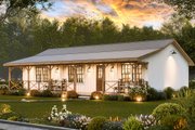 Ranch Style House Plan - 3 Beds 2 Baths 1056 Sq/Ft Plan #54-611 