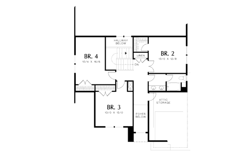 Home Plan - Floor Plan - Upper Floor for Traditional House Plan #48-502 - 4 bed, 2.5 bath