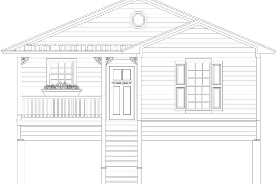Exterior - Front Elevation 3 for Beach House Plan #932-1037 - 3 bed, 2 bath