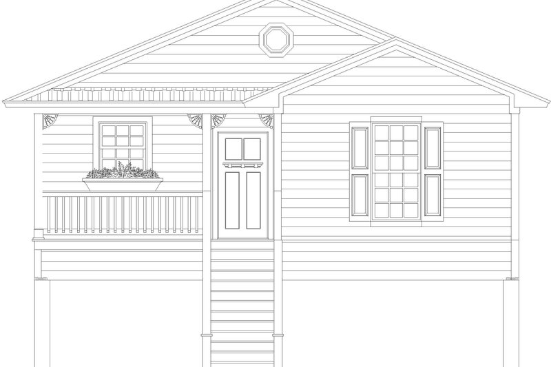 House Design - Exterior - Front Elevation 3 for Beach House Plan #932-1037 - 3 bed, 2 bath