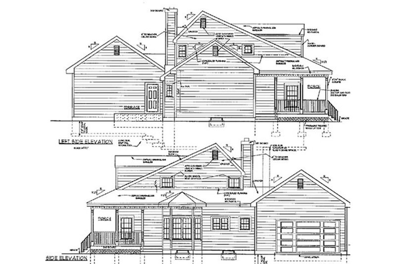 Architectural House Design - Exterior - Other Elevation for Farmhouse House Plan #3-253 - 5 bed, 2.5 bath