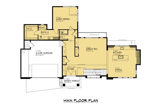Floor Plan - Main Floor for Contemporary House Plan #1066-271 - 5 bed, 5.5 bath