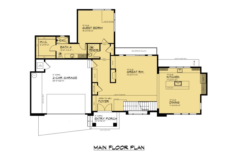 House Design - Floor Plan - Main Floor for Contemporary House Plan #1066-271 - 5 bed, 5.5 bath