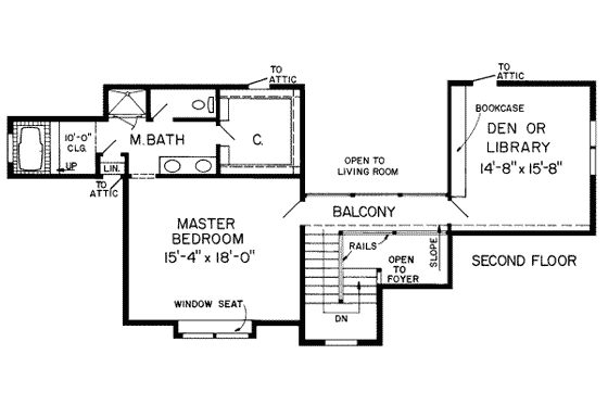 Floor Plan - Upper Floor for Traditional House Plan #312-280 - 3 bed, 2.5 bath