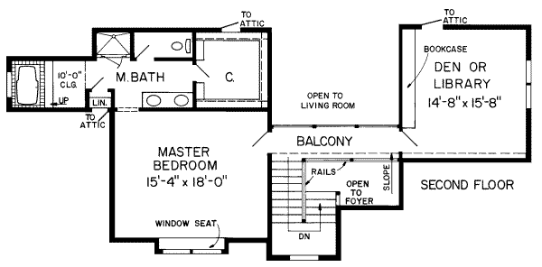 Traditional Floor Plan - Upper Floor Plan #312-280