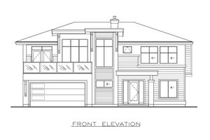 Exterior - Front Elevation 3 for Contemporary House Plan #1100-26 - 4 bed, 2 bath