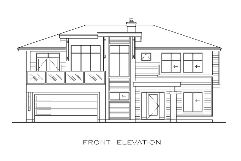 Architectural House Design - Exterior - Front Elevation 3 for Contemporary House Plan #1100-26 - 4 bed, 2 bath