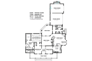Floor Plan - Main Floor for Colonial House Plan #424-219 - 4 bed, 4.5 bath