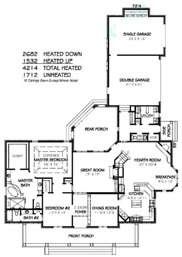 Colonial Floor Plan - Main Floor Plan #424-219