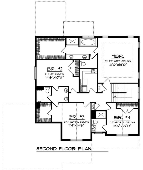 Dream House Plan - Craftsman Floor Plan - Upper Floor Plan #70-1231
