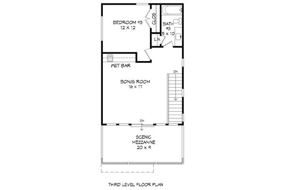 Floor Plan - Upper Floor 1 for Contemporary House Plan #932-317 - 3 bed, 3.5 bath