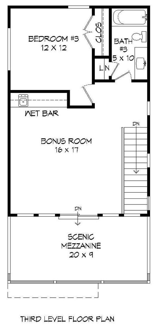 Contemporary Floor Plan - Upper Floor Plan #932-317