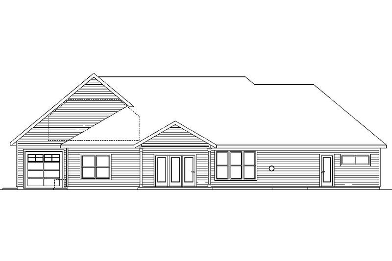 Home Plan - Exterior - Rear Elevation for Ranch House Plan #124-668 - 3 bed, 3 bath