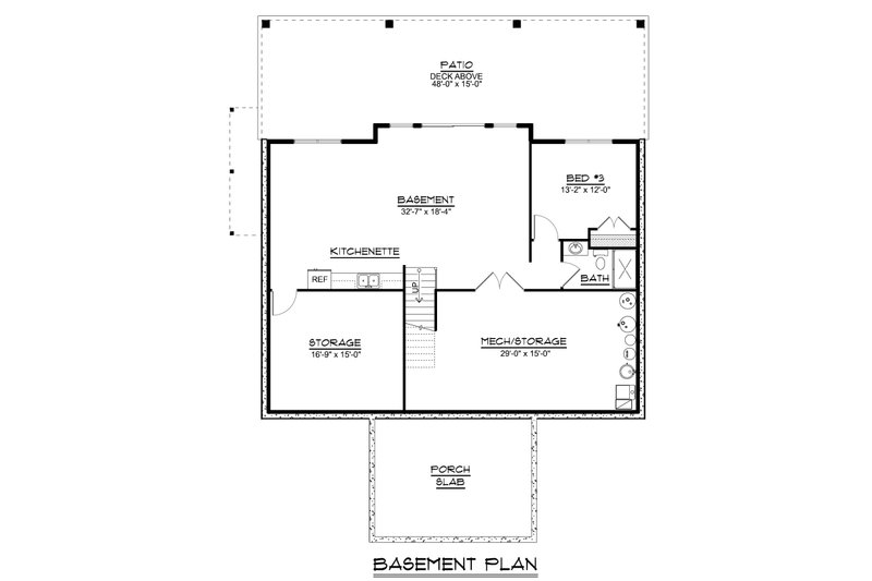 Dream House Plan - Floor Plan - Lower Floor for Modern House Plan #1064-280 - 2 bed, 2 bath
