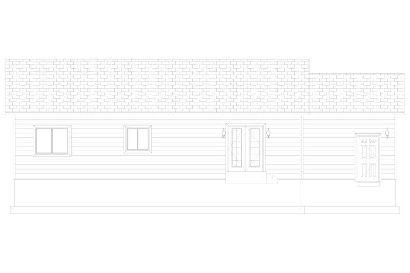 House Design - Exterior - Rear Elevation 1 for Bungalow House Plan #1060-279 - 2 bed, 1 bath