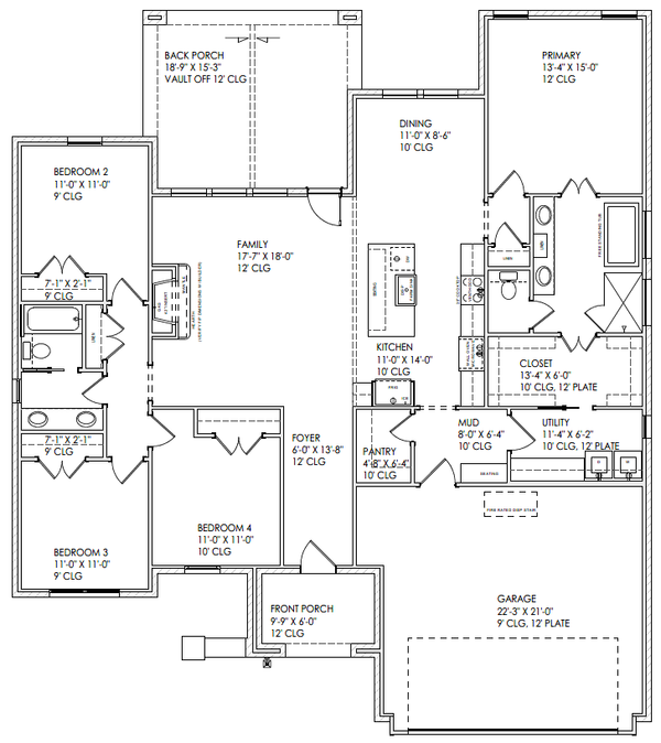 Cottage Floor Plan - Main Floor Plan #1096-107