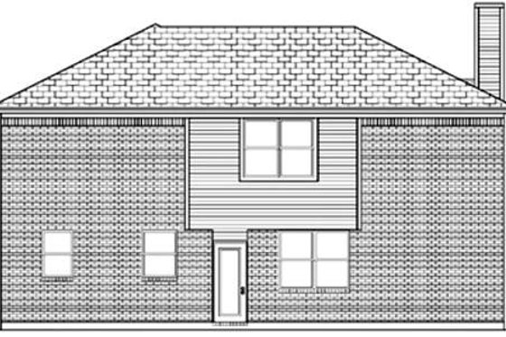 Exterior - Rear Elevation for Traditional House Plan #84-352 - 3 bed, 2.5 bath