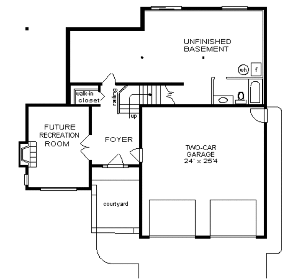 House Blueprint - European Floor Plan - Lower Floor Plan #18-209
