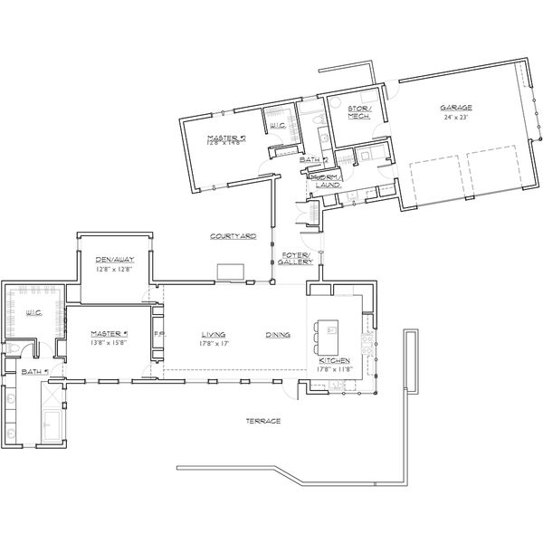 Modern Floor Plan - Main Floor Plan #892-8
