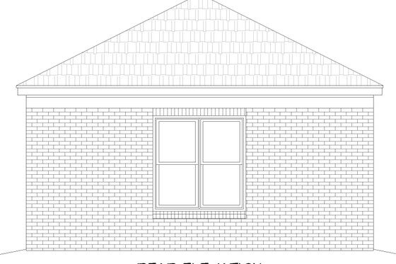 Exterior - Rear Elevation for Southern House Plan #932-921, 0 bath