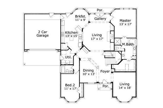 Floor Plan - Main Floor for European House Plan #411-772 - 5 bed, 3.5 bath