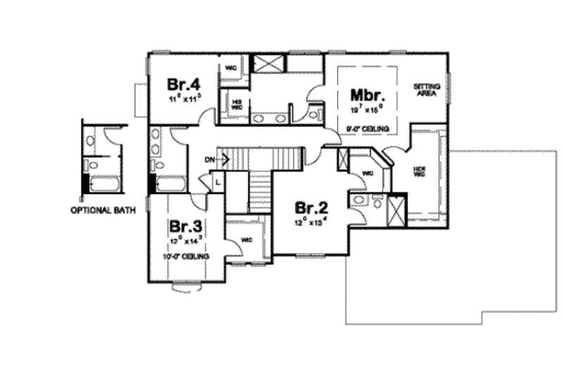Home Plan - Floor Plan - Upper Floor for Traditional House Plan #20-1796 - 4 bed, 4 bath