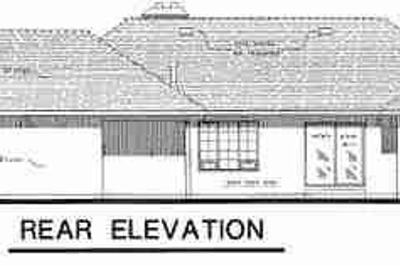 Exterior - Rear Elevation for Traditional House Plan #18-8970 - 3 bed, 2 bath