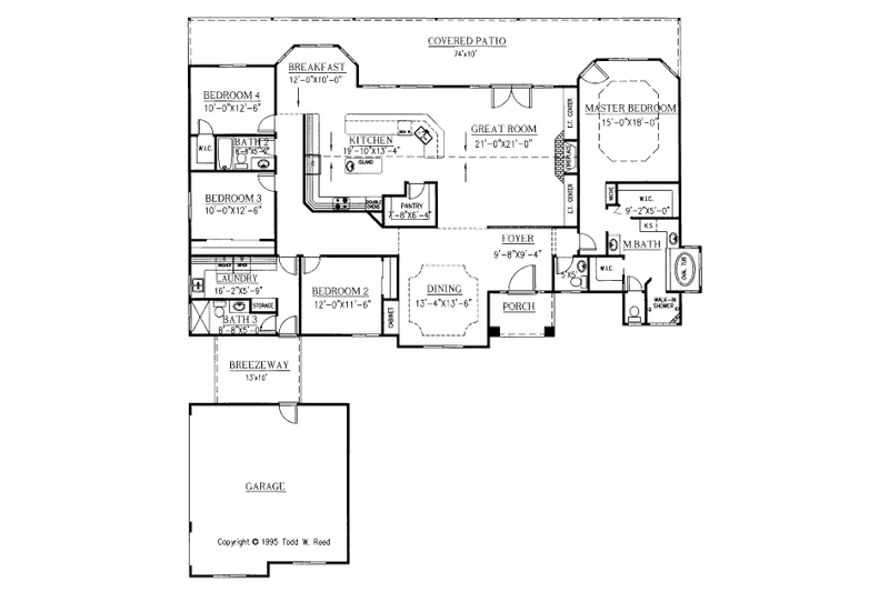 Dream House Plan - Floor Plan - Main Floor for Mediterranean House Plan #437-34 - 4 bed, 3.5 bath