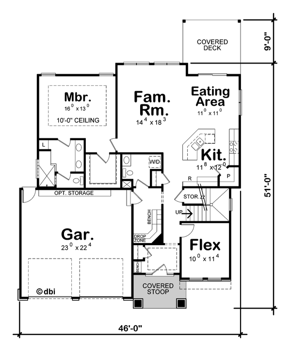 House Plan Design - Floor Plan - Main Floor for Craftsman House Plan #20-2618 - 3 bed, 2.5 bath
